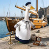 Porch Goose Sailor Outfit Creative Goose Statue Striped Patchwork Clothes With Hat For Outdoor Garden Yard